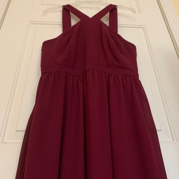air of romance burgundy maxi dress